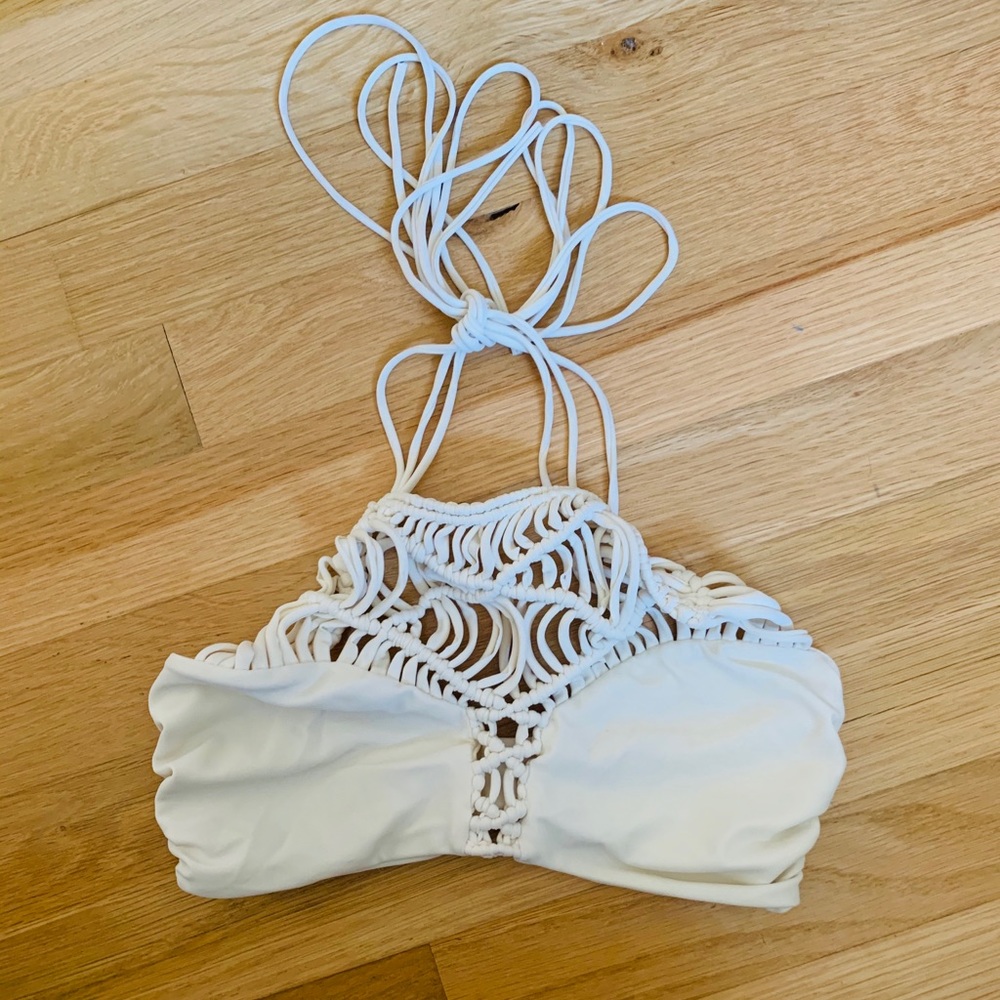 Mikoh Crochet High Neck Bikini Top in Size S